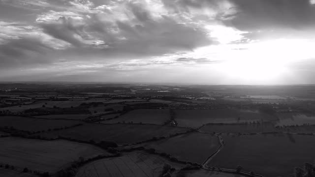Black and white  countryside
