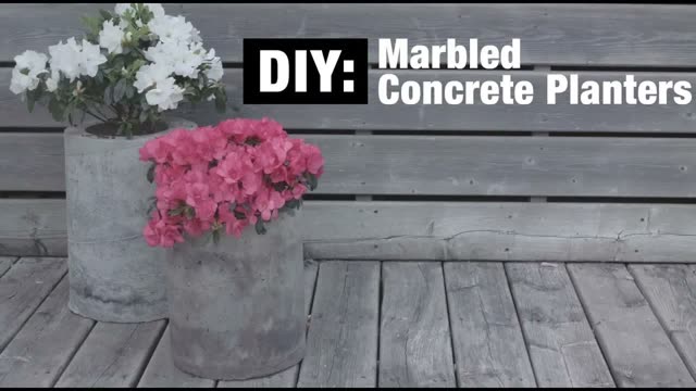 DIY: Marbled Concrete Planters